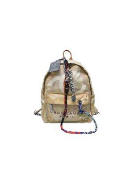 Chanel Act 2 Graffiti Backpack CC Logo Canvas Beige